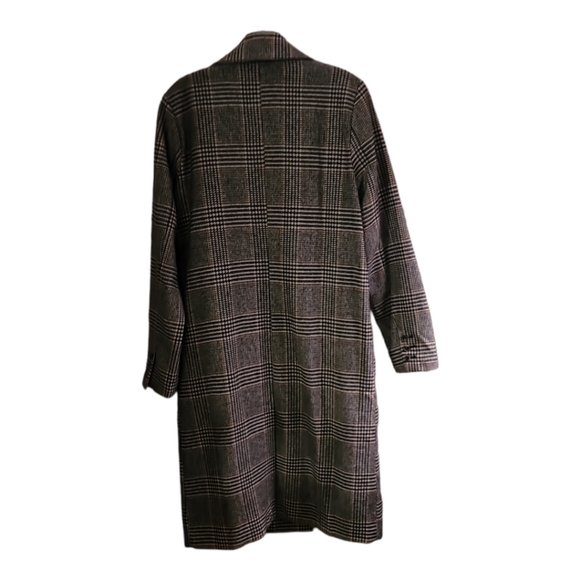 NWOT Forever 21 Classic Plaid Trench Coat Sz L - Picture 2 of 7
